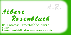 albert rosenbluth business card